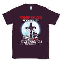 Plum fisher of men we catch  em he cleans  em matthew 4 19 Classic Tee - Craftify