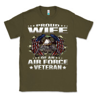 Army Green proud wife of an air force veteran military vet spouse gifts premium m Classic Tee - Craftify