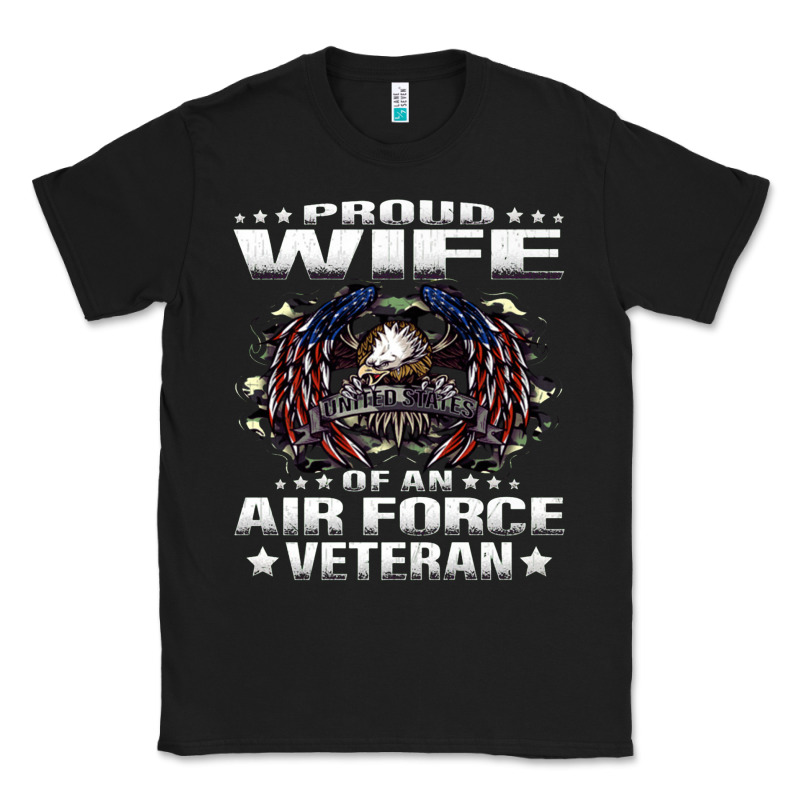 Proud Wife Of An Air Force Veteran Military Vet Spouse Gifts Premium M Classic Tee by Craftify | Teevron