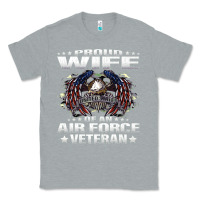 Heather Grey proud wife of an air force veteran military vet spouse gifts premium m Classic Tee - Craftify