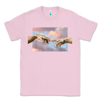 Bubblegum Pink creation of adam hands aesthetic t shirt Classic Tee - InspiraDesign