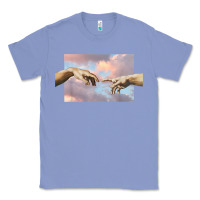 Colony Blue creation of adam hands aesthetic t shirt Classic Tee - InspiraDesign