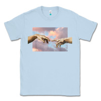 Dusty Blue creation of adam hands aesthetic t shirt Classic Tee - InspiraDesign