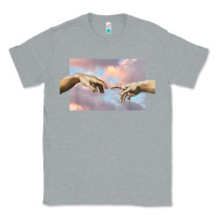 Heather Grey creation of adam hands aesthetic t shirt Classic Tee - InspiraDesign