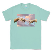 Seafoam creation of adam hands aesthetic t shirt Classic Tee - InspiraDesign