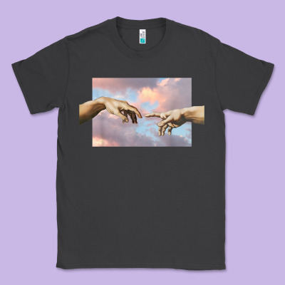 Creation Of Adam Hands Aesthetic T Shirt Classic Tee Designed By Inspiradesign