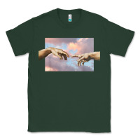 Sports Green creation of adam hands aesthetic t shirt Classic Tee - InspiraDesign