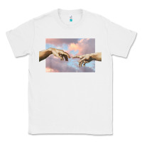 White creation of adam hands aesthetic t shirt Classic Tee - InspiraDesign