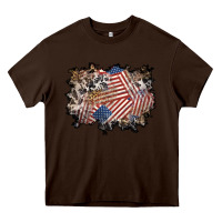 Chocolate Brown 4th of july background Heavy Core Tee - BundleAndBundleShop