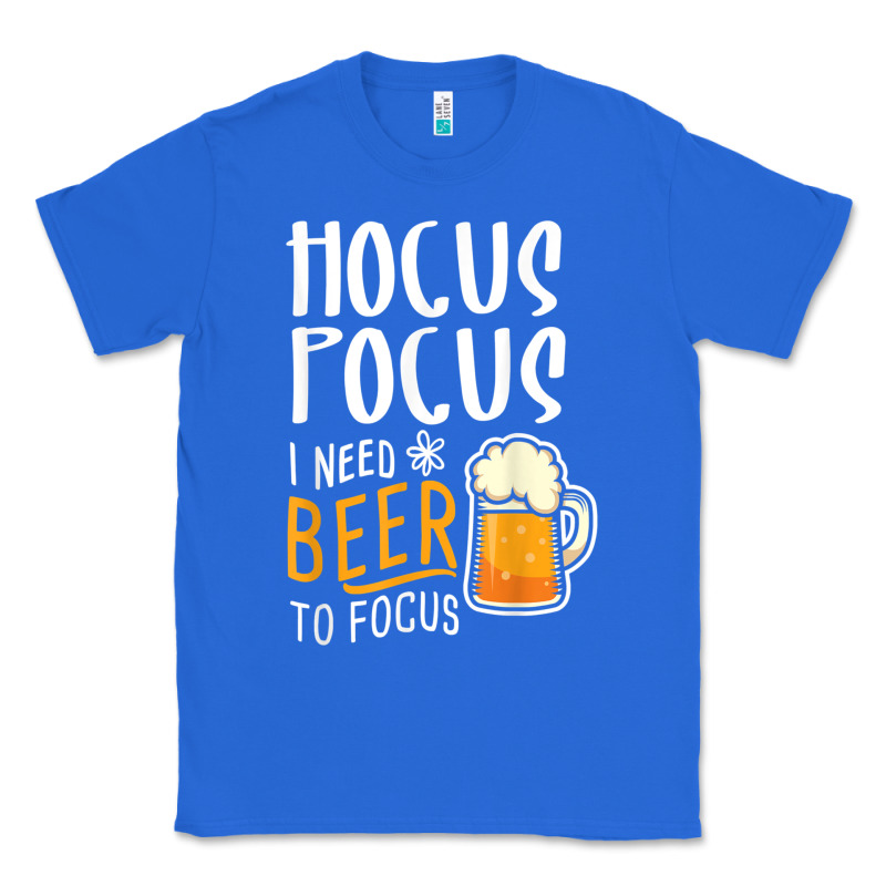 Hocus Pocus I Need Beer To Focus Funny Halloween Witch 1 Classic Tee by InspiraDesign | Teevron