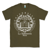 Army Green Universite Paris La Sorbonne Classic Tee - InspiraDesign