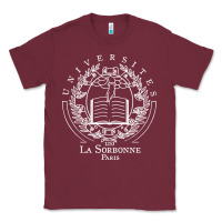 Burgundy Universite Paris La Sorbonne Classic Tee - InspiraDesign