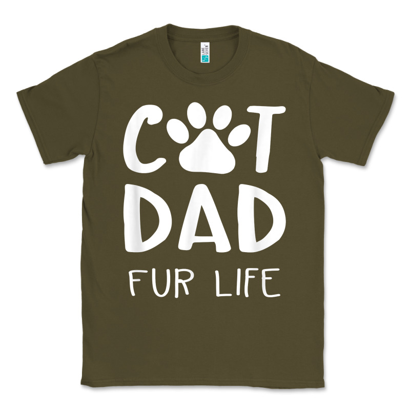 Funny Cat Dad Fathers Day Gift Shirt Fur Life Cat Tee Classic Tee by InspiraDesign | Teevron