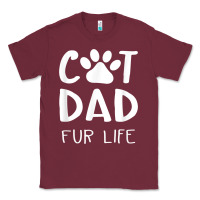 Burgundy funny cat dad fathers day gift shirt fur life cat tee Classic Tee - InspiraDesign