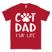 Red funny cat dad fathers day gift shirt fur life cat tee Classic Tee - InspiraDesign