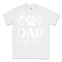 White funny cat dad fathers day gift shirt fur life cat tee Classic Tee - InspiraDesign