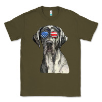 Army Green great dane sunglasses american usa flag 4th of july fourth t shirt Classic Tee - InspiraDesign