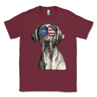 Burgundy great dane sunglasses american usa flag 4th of july fourth t shirt Classic Tee - InspiraDesign