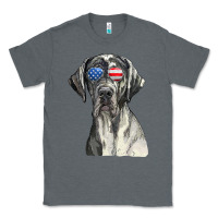 Charcoal Heather great dane sunglasses american usa flag 4th of july fourth t shirt Classic Tee - InspiraDesign