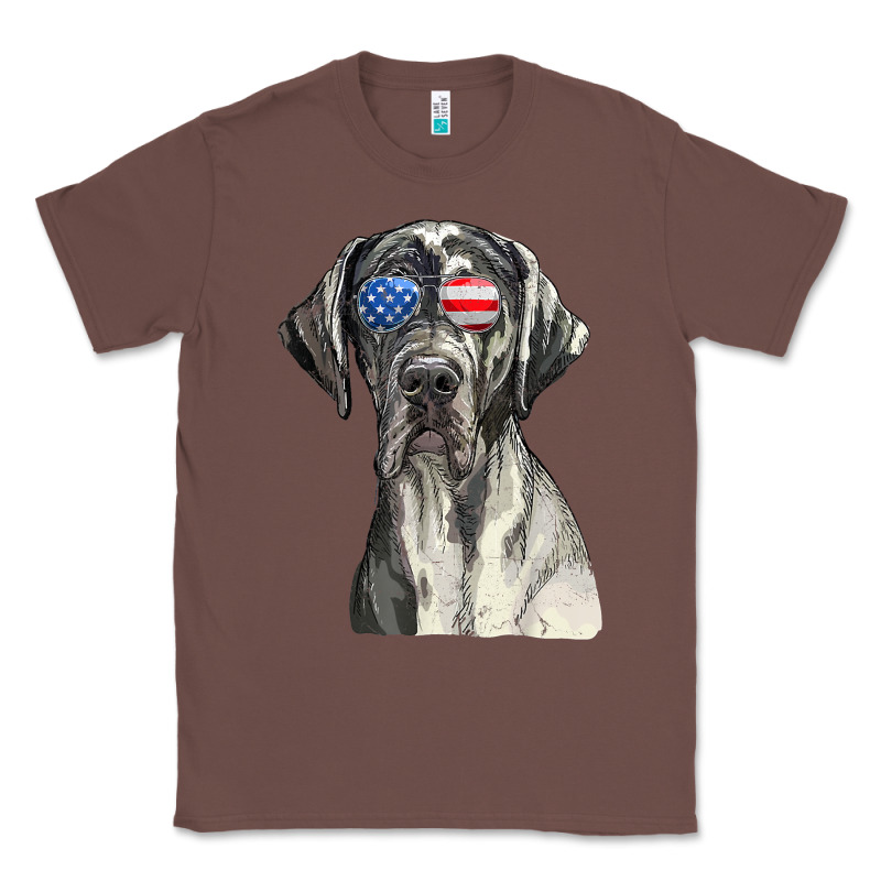 Great Dane Sunglasses American Usa Flag 4th Of July Fourth T Shirt Classic Tee by InspiraDesign | Teevron