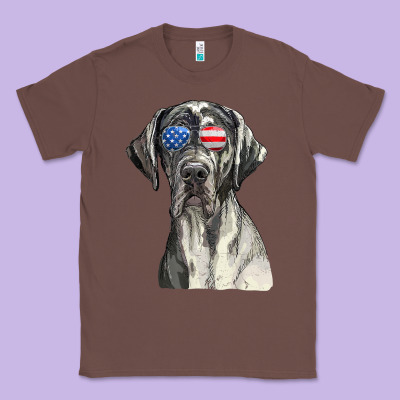 Great Dane Sunglasses American Usa Flag 4th Of July Fourth T Shirt Classic Tee Designed By Inspiradesign