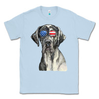 Dusty Blue great dane sunglasses american usa flag 4th of july fourth t shirt Classic Tee - InspiraDesign