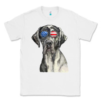 White great dane sunglasses american usa flag 4th of july fourth t shirt Classic Tee - InspiraDesign