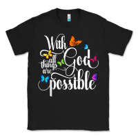 Black With God All Things Are Possible  Religious Butterfly Art Classic Tee - InspiraDesign