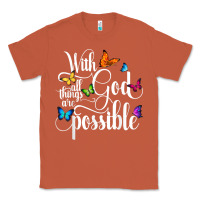 Copper With God All Things Are Possible  Religious Butterfly Art Classic Tee - InspiraDesign