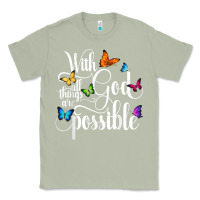 Matcha With God All Things Are Possible  Religious Butterfly Art Classic Tee - InspiraDesign