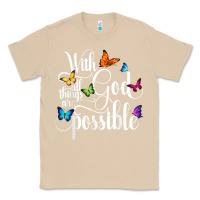 Mushroom With God All Things Are Possible  Religious Butterfly Art Classic Tee - InspiraDesign