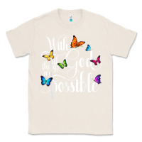 Natural With God All Things Are Possible  Religious Butterfly Art Classic Tee - InspiraDesign