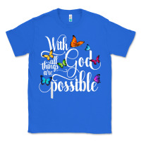 True Royal With God All Things Are Possible  Religious Butterfly Art Classic Tee - InspiraDesign