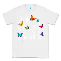 White With God All Things Are Possible  Religious Butterfly Art Classic Tee - InspiraDesign