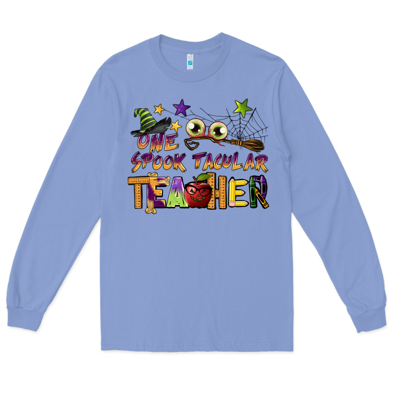 One Spook Tacular Teacher Long Sleeve Tee by BarkalooDesign | Teevron