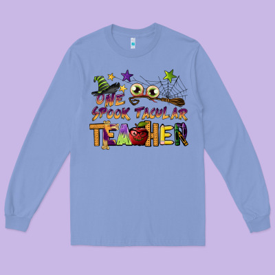 One Spook Tacular Teacher Long Sleeve Tee Designed By Barkaloodesign