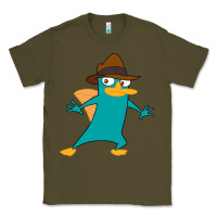 Army Green Perry The Platypus Classic Tee - InspiraDesign