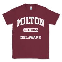 Burgundy milton delaware de vintage state athletic style t shirt Classic Tee - InspiraDesign