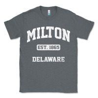 Charcoal Heather milton delaware de vintage state athletic style t shirt Classic Tee - InspiraDesign
