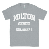 Heather Grey milton delaware de vintage state athletic style t shirt Classic Tee - InspiraDesign