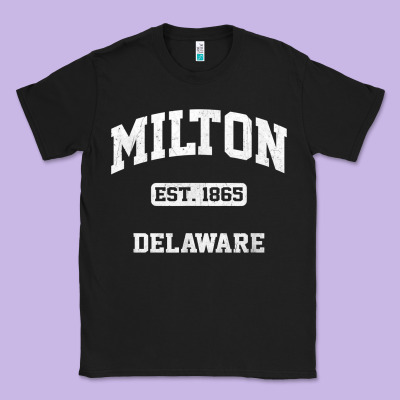 Milton Delaware De Vintage State Athletic Style T Shirt Classic Tee Designed By Inspiradesign