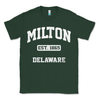 Sports Green milton delaware de vintage state athletic style t shirt Classic Tee - InspiraDesign