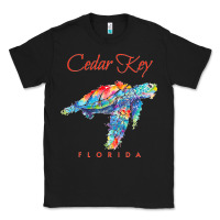 Black Cedar Key Florida Watercolor Sea Turtle Sweatshirt Classic Tee - InspiraDesign