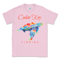 Bubblegum Pink Cedar Key Florida Watercolor Sea Turtle Sweatshirt Classic Tee - InspiraDesign