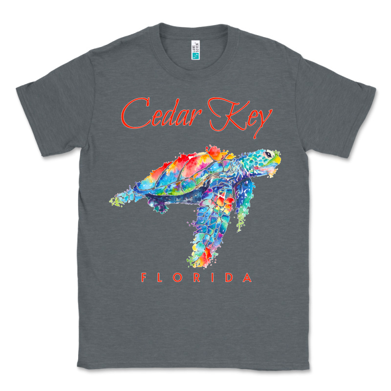 Cedar Key Florida Watercolor Sea Turtle Sweatshirt Classic Tee by InspiraDesign | Teevron
