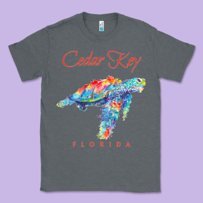 Cedar Key Florida Watercolor Sea Turtle Sweatshirt Classic Tee Designed By Inspiradesign