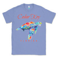 Colony Blue Cedar Key Florida Watercolor Sea Turtle Sweatshirt Classic Tee - InspiraDesign