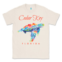 Natural Cedar Key Florida Watercolor Sea Turtle Sweatshirt Classic Tee - InspiraDesign