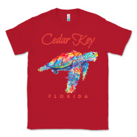 Red Cedar Key Florida Watercolor Sea Turtle Sweatshirt Classic Tee - InspiraDesign