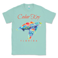 Seafoam Cedar Key Florida Watercolor Sea Turtle Sweatshirt Classic Tee - InspiraDesign
